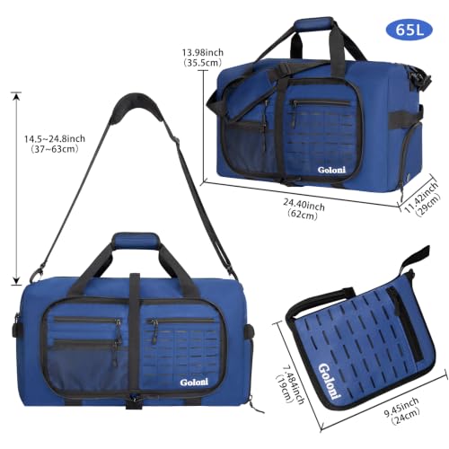 65L Foldable Duffle Bag for Travel, Large Durable Travel Duffel Bag - color: Blue, size: 65L