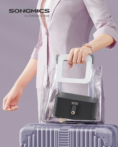 SONGMICS Travel Jewelry Organizer, 2-Layer Portable Jewelry Box Case - color: Slate Gray