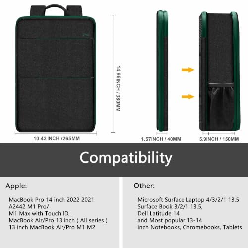 ZINZ Slim & Expandable Laptop Backpack 13-14 inch,BK01GR01 - color: Bk01gr01, size: 13"-14"