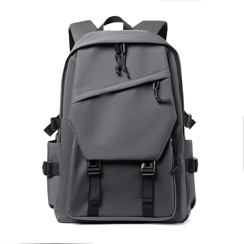 Water Resistant Multi-Pocket Laptop Backpack for Work & Travel, Fits 14" Computer, Lightweight and Durable (Grey) - color: Grey