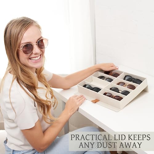 Beautiful Sunglass Storage Organizer For 8 Pairs - Stylish Case/Holder