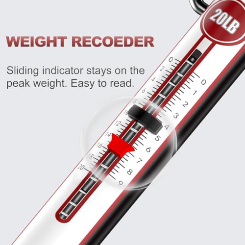 SNAIL TRAIL 20 LB Aluminum Spring Fish Scale with Peak Marker & Zero Reset - color: 20lbs