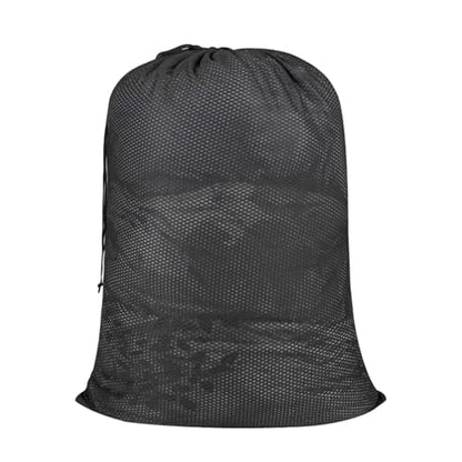 Mesh Laundry Bag, 24 x 36 in Heavy Duty Drawstring Wash Bag for Delicates, Reusable Machine Washable Sack for Home and Travel, Black - color: Black