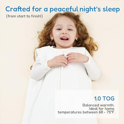 TotAha Toddler Sleep Sack 1.0 TOG, 2T-3T-4T, Wearable Blanket Sleep Bag - color: Cloud, size: 2T-4T
