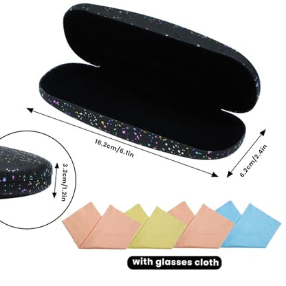 Eyeglass Case Hard Shell,Hard Sunglass Cases with Cleaning Cloth for Women,Glitter Protective Case - color: Style 3