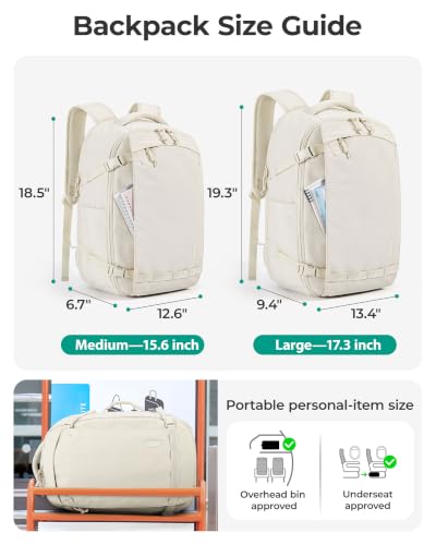 BAGSMART Travel Backpack for Women, 15.6 Inch Carry On Bag, Brown - color: Brown, size: 15.6 Inch