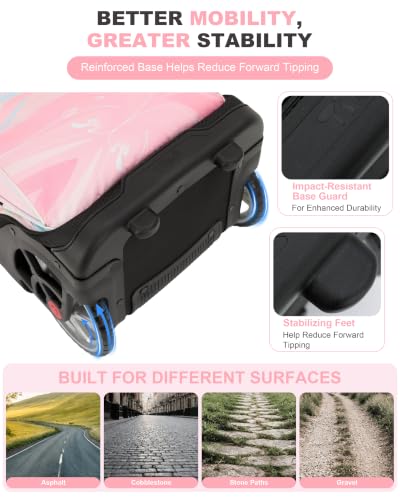 NEW TILAMI 19 Inch Rolling Backpack with Lunch Bag School, Pink - color: Pink