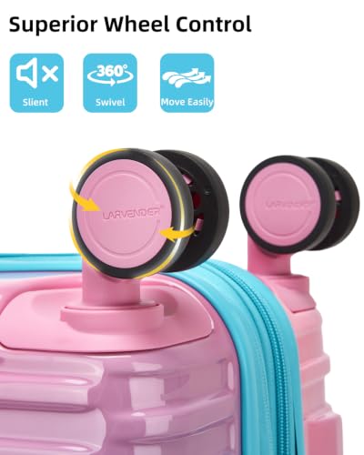 LARVENDER Carry on Luggage 20-Inch Expandable Suitcases, Cotton Candy - color: Cotton Candy (XL-BP), size: 3 Piece Set (Backpack/20/TB)