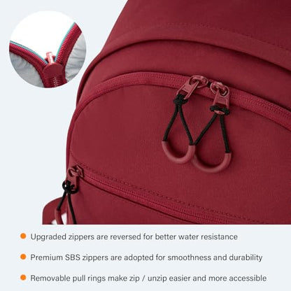 HanTrip 18 Inch Carry on Travel Backpack with Lots of Pockets, Burgundy - color: Burgundy, size: 18 Inch