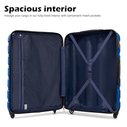 Coolife Luggage Set, 3 Piece Lightweight Durable Hardshell, Blue - color: Blue