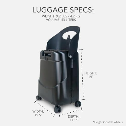 MiaMily Kids Ride-On Carry On Luggage, Hard Shell Suitcase - color: Midnight Black
