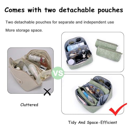 BOYATU Travel Makeup Bags Cosmetic Organizer Bag: 3-Set Make up Bag - color: 02-Light Green
