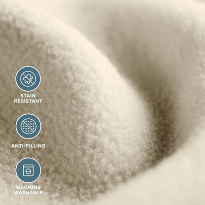 Bare Home Polar Fleece Blanket (Full/Queen, Oyster) - color: 10 - Oyster, size: Full/Queen