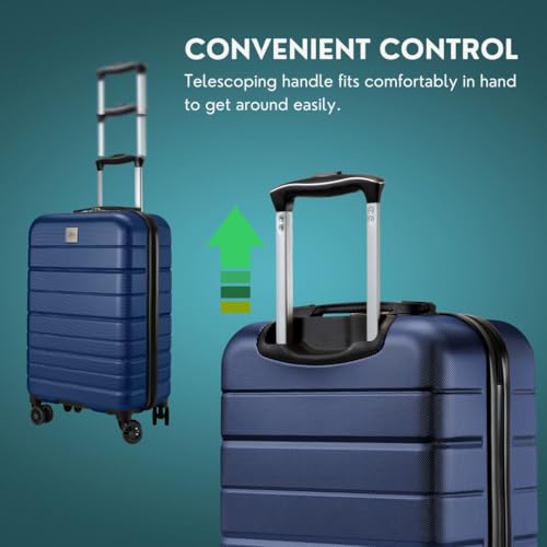 Skyway Epic 2.0 Hardside Lightweight and Durable ABS Shell Luggage, Spacious with 8-Wheel Spinners, Comfort Grip with Telescoping Handle, Men and Women, Royal Blue, 2-Piece Set (20,28) - color: Royal Blue, size: 2-Piece Set (20, 28)