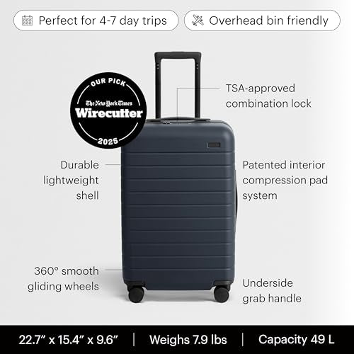 Away Bigger Carry-On Luggage, 26-Inch Hardside Spinner Suitcase - color: Navy Blue