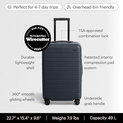 Away Bigger Carry-On Luggage, 26-Inch Hardside Spinner Suitcase - color: Navy Blue