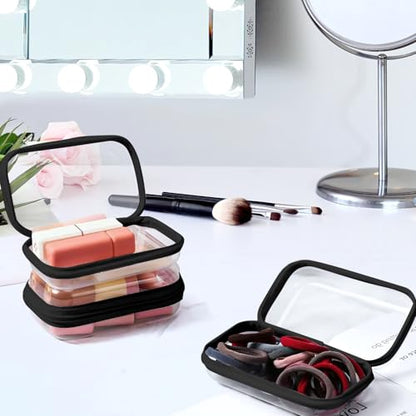 YOPCDJ 3팩 투명 하드 쉘 지퍼 케이스, 블랙., 클래식 - color: 블랙., size: L+M+S