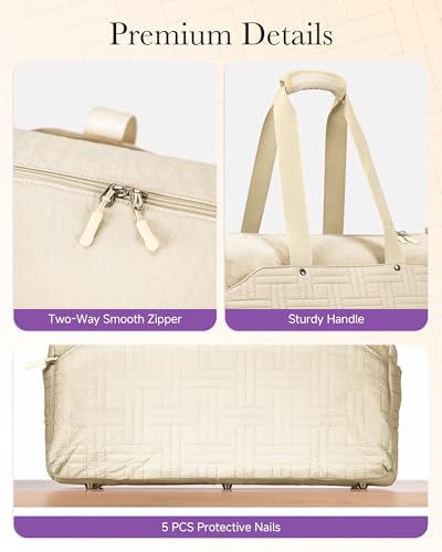 Carry On Travel Bag for Women, Personal Item Weekender, Beige - color: Beige