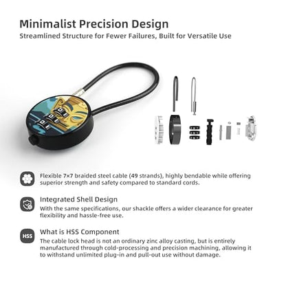 Small Combination Padlock with 5.12 Inch Steel Cable, 3 Digit Combination Lock for Locker, Luggage, Backpack, Mini Combo Padlock, Short Cable Lock with Code for Suitcase, Cabinet, Toolbox - color: Gold Mask+Gold Mask, 2-Pack