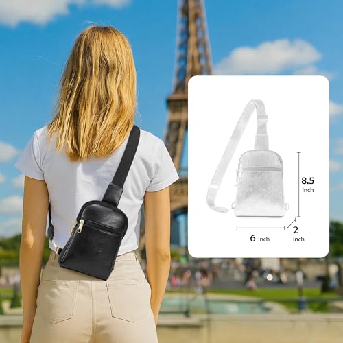 INICAT Small Anti Theft Crossbody Bag for Women,Sling Purse - color: Rich Black Antitheft, size: Large