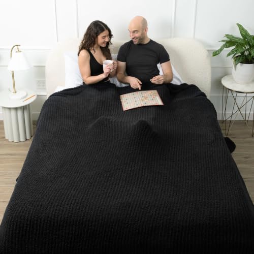 Big Blanket Co Premier Plush Oversized Blanket 6x6 ft Black - color: Black, size: 6' x 6' Premier Plush