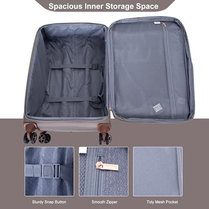 Travelhouse 4-Piece Softside Luggage Set with Spinner Wheels - color: Khaki, size: 4 piece