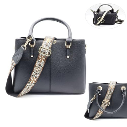 LEMEDE Purse Strap Replacement Crossbody 1.5" Wide Shoulder Strap Adjustable Straps Handbag Strap Replacement Belts - color: Black-kit Purse Strap-806