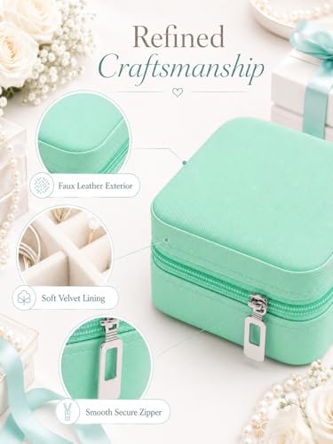 Homde Travel Jewelry Case for Women: 6 Small Boxes for Group&Team Gift - color: Teal