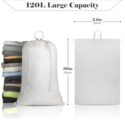 120L Extra Large Laundry Bag with Handles for Travel & Dorms - color: Grey