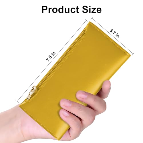 Tipmile Slim Wallet for Women, RFID Blocking Credit Card Holder - color: Mustard Yellow