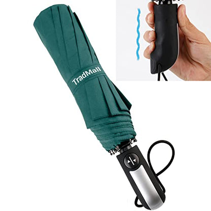 TradMall Travel Umbrella Windproof 46 Inches Canopy, Dark Green - color: Dark Green, size: 46 Inches
