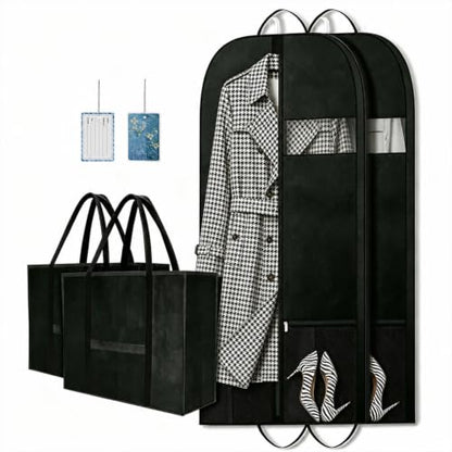 54" Garment Bags 2 Pack, Travel Hanging Clothes Covers with Pockets - size: V-GB-54in-2P-US1