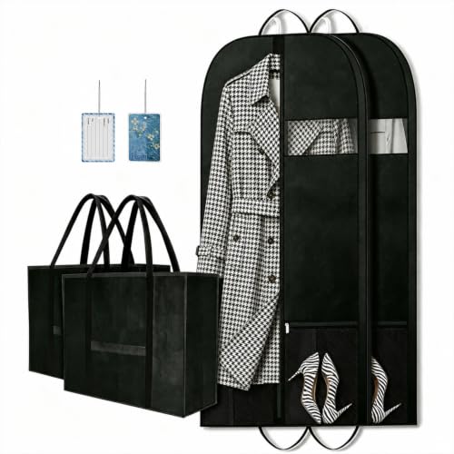 54" Garment Bags 2 Pack, Travel Hanging Clothes Covers with Pockets - size: V-GB-54in-2P-US1