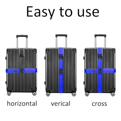 4 Pack Blue Luggage Straps, Adjustable Travel Belt for Suitcases, Secure Buckle Suitcase Accessories - color: Blue