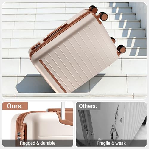Kono 2-Piece Luggage Set 20in Carry-On luggage Duffel bag Waterproof White - color: Cream White, size: 2-piece set (DB/20")