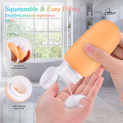 Morfone Travel Bottles 4Pack Leak Proof Silicone, Refillable for Toiletries
