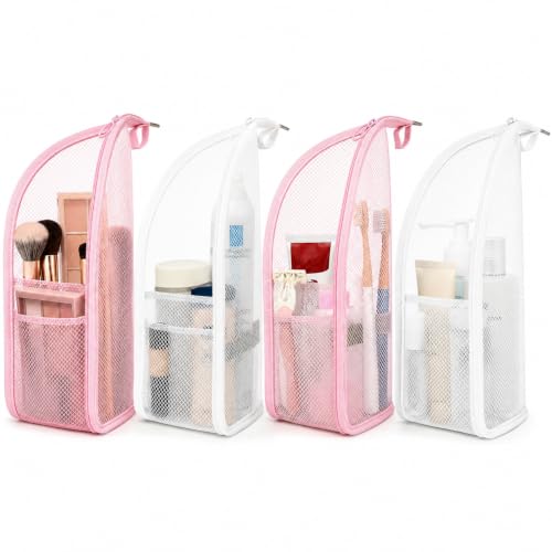 4 Pack Standing Makeup Bags, Waterproof Foldable Travel Toiletry Bags