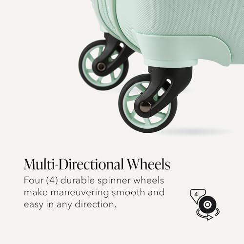 SwissGear 7366 Signature Hardside Expandable Luggage with Spinner Wheels, TSA Lock, Clearly Aqua, Checked-Medium 23-Inch - color: Clearly Aqua, size: Checked-Medium 23-Inch