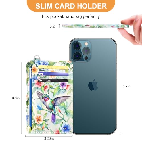 SEAVILIA Small Credit Card Holder for Women, Slim RFID Blocking Wallet - color: Hummingbird