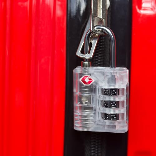 Luggage Locks TSA Approved, Combo Lock for Gym Locker, Small Padlock Combination, 3 Digit Combination Padlock for School Locker, Travel Suitcase, Gun Case, Backpack Zipper (White+White) - color: White+White