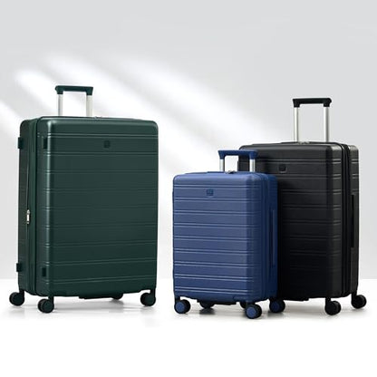 MILADA 24-Inch Hardside Expandable Medium Checked Luggage Suitcase, Green - color: Blackish Green, size: Checked Medium 24 inch