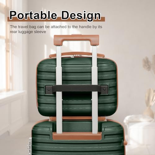 Joyway Carry On Luggage 20 Inch Expandable Suitcase with Spinner Wheel, 4 Piece Hard Shell Luggage Set with TSA Lock(Green brown) - color: Green brown-New, size: 4 Piece Set (13/20 Inch)