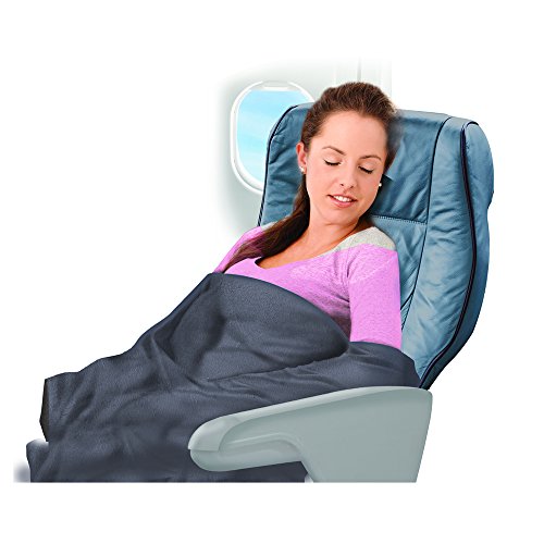 Cloudz Cozy Compact Airplane Travel Blanket for Your Flight, Car, Camping, Home or Comforting Warmth Anywhere! - Navy - color: Blue