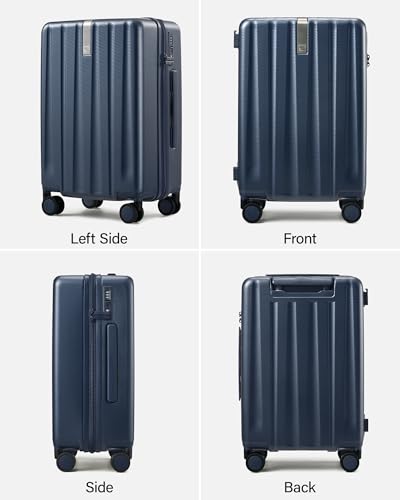 Hanke Upgraded Elite 29 Inch Extra Large Checked Luggage, PC Hard Shell Suitcases with Wheels, TSA Lock, Explosion-Proof Zipper Suitcase for Long Travel Men & Women,Abyssal Blue - color: Abyssal Blue, size: 29 Inch