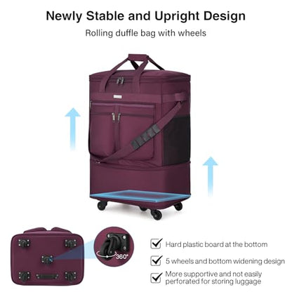 MILADA Expandable Luggage Bags for Travel Collapsible Suitcase with Wheels - color: Purple