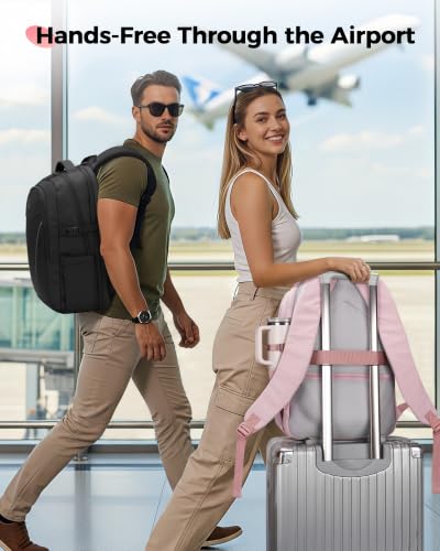 MATEIN HER 15.6-16 Inch Laptop Backpack for Women, Pink Lunch Backpack - color: Pink, size: 15.6-16 Inch