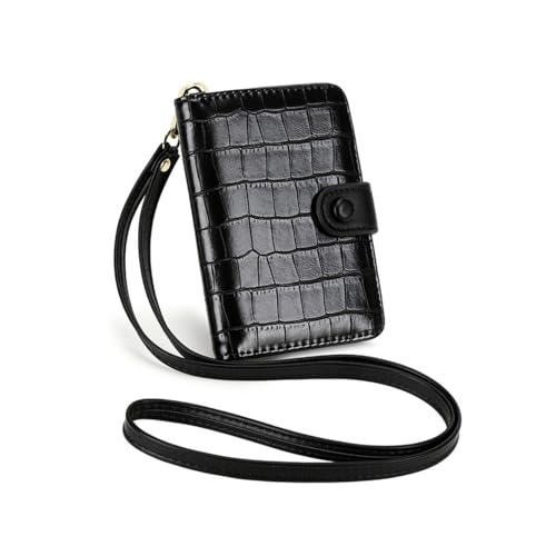 Passport Holder for Travel RFID Blocking Wallet Handbag Credit Cards Flight Ticket Organizer Card Holder Women (Black) - color: Black