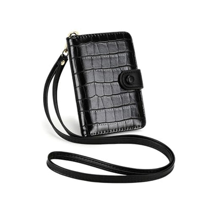 Passport Holder for Travel RFID Blocking Wallet Handbag Credit Cards Flight Ticket Organizer Card Holder Women (Black) - color: Black