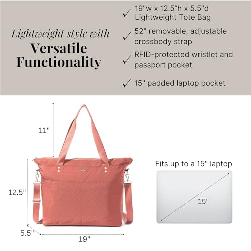 Baggallini Carryall Laptop Tote - color: Terracotta