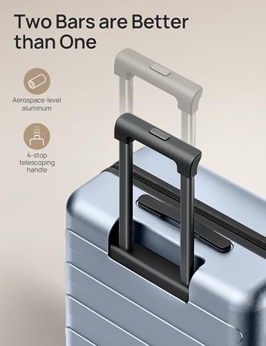 NINETYGO Large Checked Luggage 28 Inch, Checking In Luggage with Smooth Spinner Wheels, Expandable, Hard Shell PC Suitcase, Lightweight Travel Luggage, TSA Approved (Shadow, Rhine Max) - color: 01-Shadow (Expandable), size: Checked 28-Inch